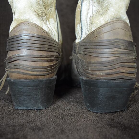 Laredo Women's Authentic Western Sand White Leather Cowboy Boots 51091 Myra 7M - Picture 11 of 15